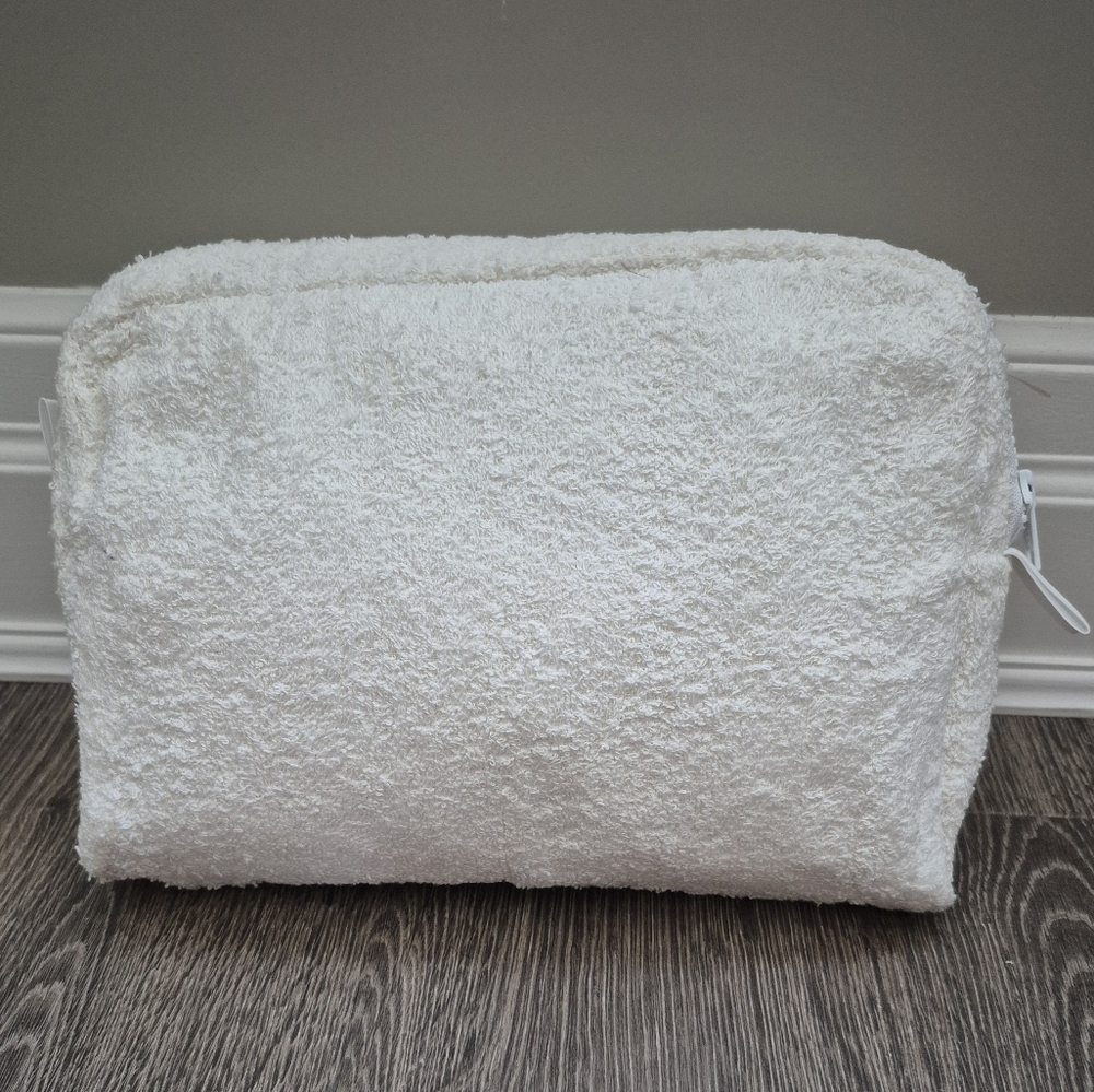 Upper Canada Soap And Candle Makers White cotton Terrycloth Cosmetic Bag